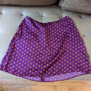 Reformation Benson Silk Skirt - Purple and Orange